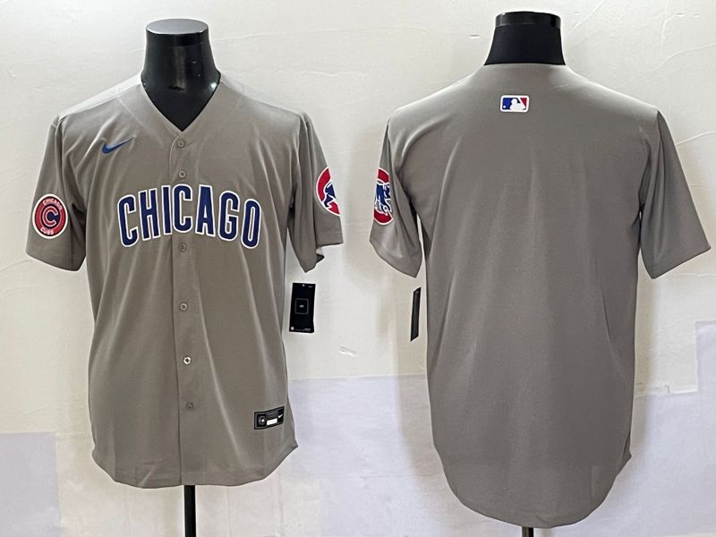 Men 2025 Chicago Cubs Blank Grey Game Nike MLB Jersey style 32